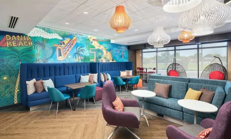 Coworking space and lounge at Tru By Hilton Ft. Lauderdale Airport.