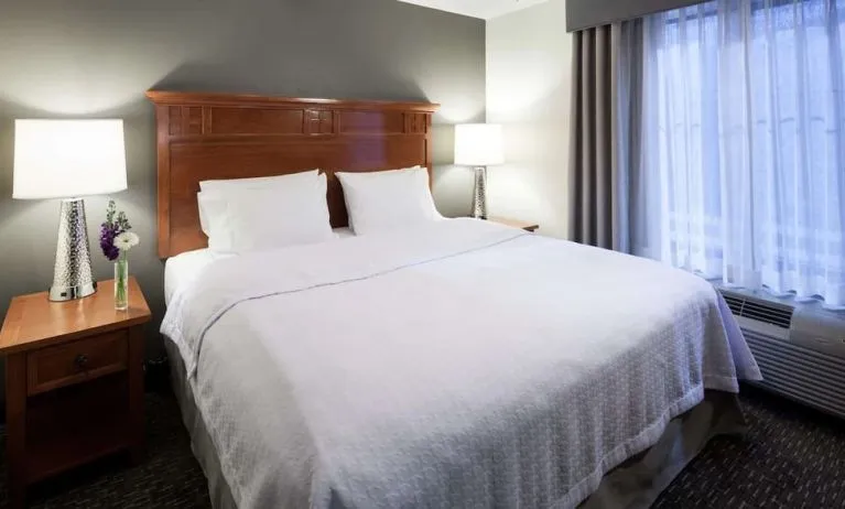 King bed at Homewood Suites By Hilton Agoura Hills.