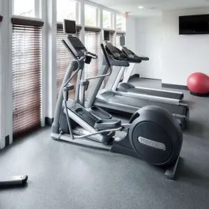 Well equipped fitness center at Homewood Suites By Hilton San Jose Airport-Silicon Valley.