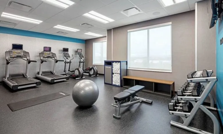 Fitness center at Fairfield Inn & Suites By Marriott North Bergen.