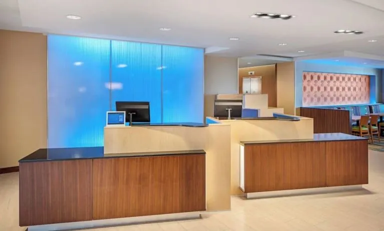 Reception desk at Fairfield Inn & Suites By Marriott North Bergen.