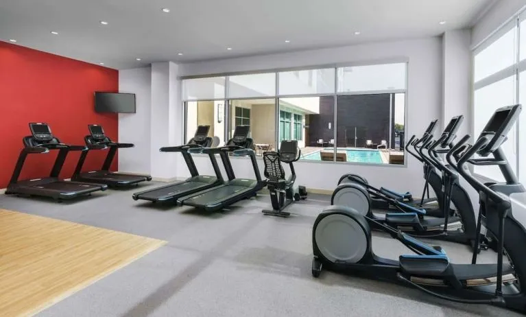 Well equipped fitness center at Hilton Garden Inn Sunnyvale.