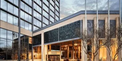 Hotel entrance at Crowne Plaza Dallas Market Ctr - Love Field.