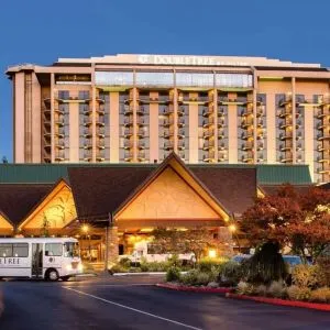Hotel exterior at DoubleTree By Hilton Seattle Airport.