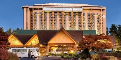 Hotel exterior at DoubleTree By Hilton Seattle Airport.