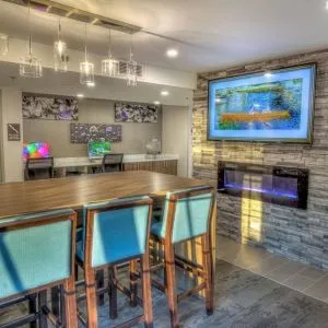 Lobby workspace at Sleep Inn Oakbrook Terrace.