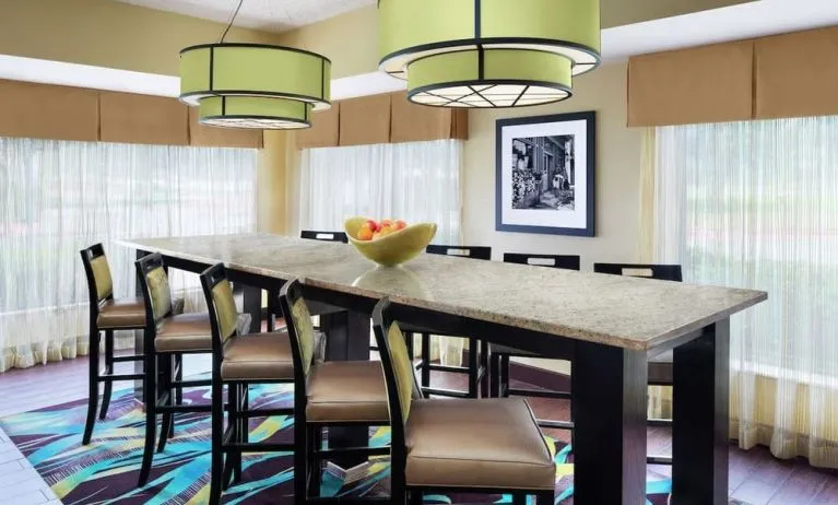 Lobby workspace at Hampton Inn Dallas-Irving-Las Colinas.