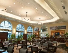 Dining area at Hilton Indianapolis Hotel & Suites.