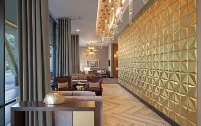 Lounge seating at H Hotel Los Angeles, Curio Collection By Hilton.