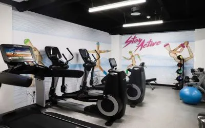 Fitness center available at Hotel Studio Allston.