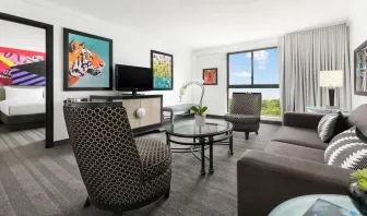 Day use room with living area at Hotel Studio Allston.
