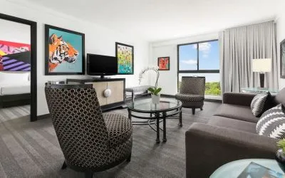 Day use room with living area at Hotel Studio Allston.