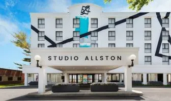 Hotel exterior at Hotel Studio Allston.