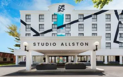 Hotel exterior at Hotel Studio Allston.