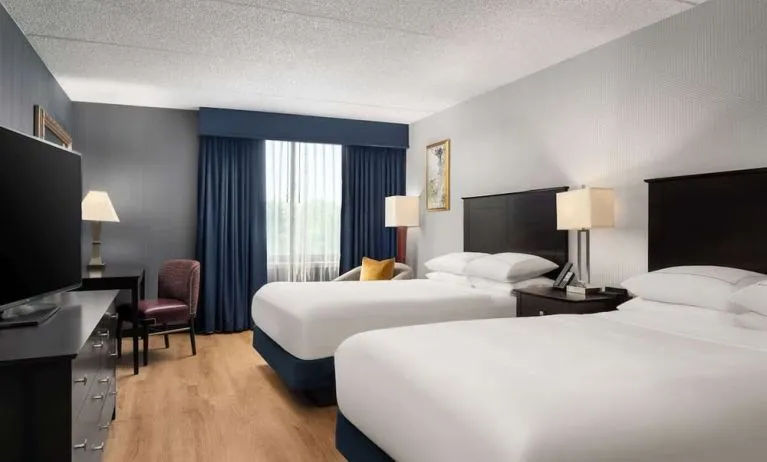 Day use twin room with work desk at DoubleTree By Hilton Hartford - Bradley Airport.