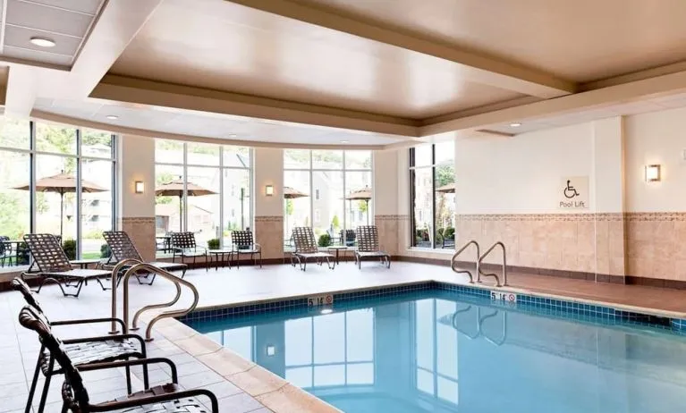 Refreshing indoor pool at Hilton Garden Inn Boston Logan Airport.