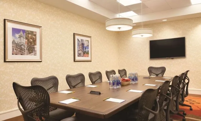 Professional meeting room at Hilton Garden Inn Boston Logan Airport.