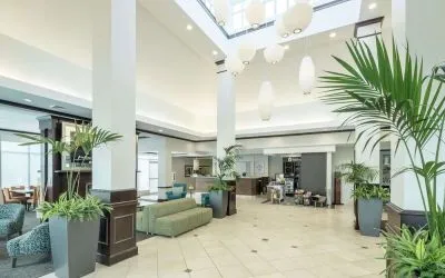 Hotel lobby at Hilton Garden Inn Dothan.
