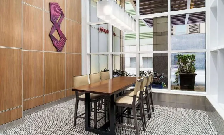 Lobby workpsace at Hampton Inn Manhattan/Times Square Central.