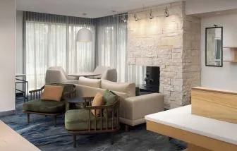 Lobby lounge area at Fairfield Inn & Suites By Marriott Baltimore BWI Airport.