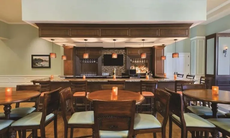 On-site bar and restaurant at Embassy Suites By Hilton Savannah.