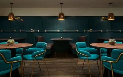 Dining area with comfortable seating, perfect for co-working at Stanford Court San Francisco.