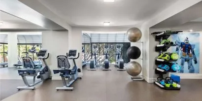 Fully equipped fitness center at Stanford Court San Francisco.