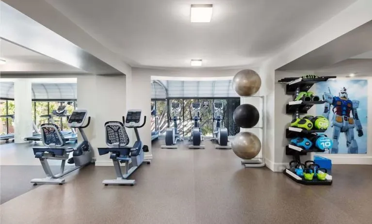 Fully equipped fitness center at Stanford Court San Francisco.