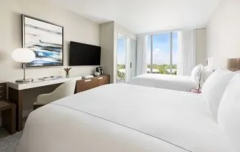 Day use twin room with work desk at The Altair Hotel Bay Harbor.