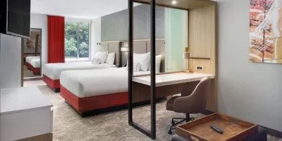Day use twin room with workspace at 	SpringHill Suites Atlanta Northwest.