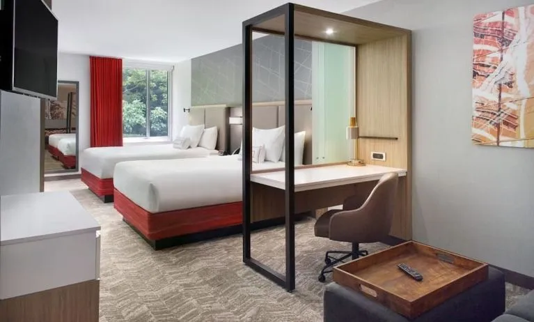 Day use twin room with workspace at 	SpringHill Suites Atlanta Northwest.