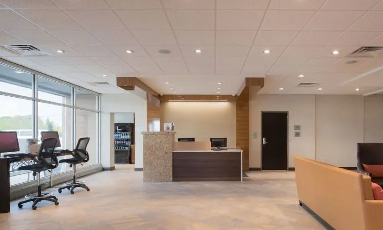 Reception area at Crowne Plaza Chicago SW.