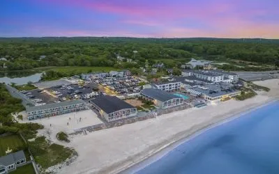 Aerial view of Sea Crest Beach Hotel.