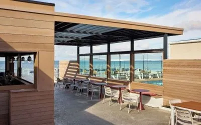 Beach club at Sea Crest Beach Hotel.
