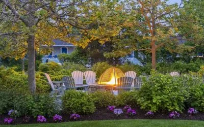 Outdoor lounge seating at Sea Crest Beach Hotel.