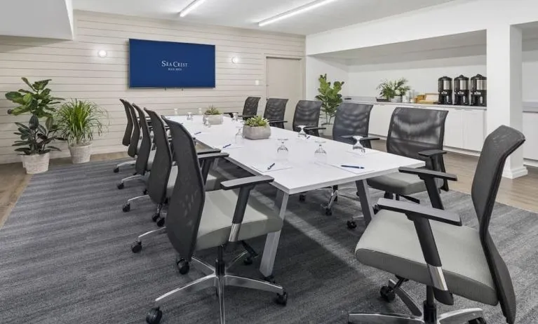 Professional meeting room with ergonomic chairs at Sea Crest Beach Hotel.