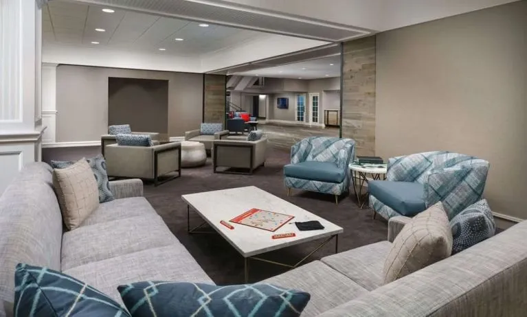 Lounge seating at Hotel Caza.