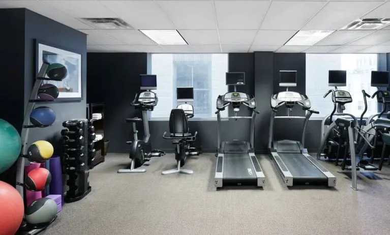 Fully equipped fitness center at DoubleTree By Hilton New York Midtown Fifth Ave.