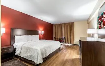 King room with workspace at Red Roof PLUS+ & Suites Houston - IAH Airport SW.