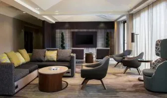 Lobby lounge area with comfortable seating at Sonesta Select Atlanta Norcross I-85.