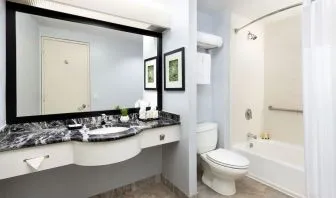 Guest bathroom at Millennium Hotel Broadway Times Square.