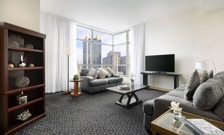 King room with lounge at Millennium Hotel Broadway Times Square.