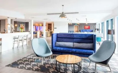 Coworking lounge at Hampton By Hilton Humberside Airport.