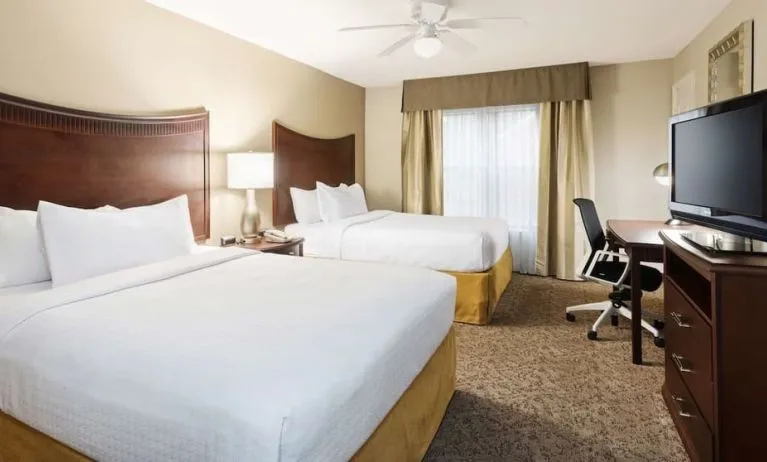 Queen room at Homewood Suites By Hilton Shreveport.