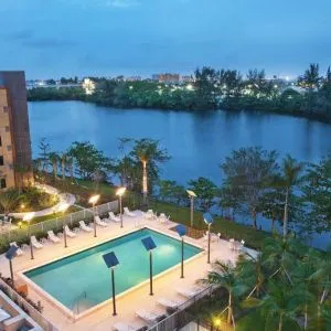 Aerial exterior view of Element Miami International Airport.