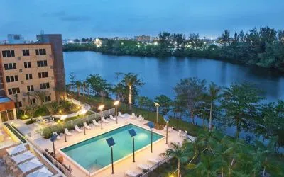 Aerial exterior view of Element Miami International Airport.