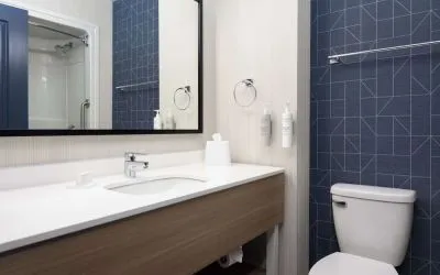 Guest bathroom at Spark By Hilton Guelph.