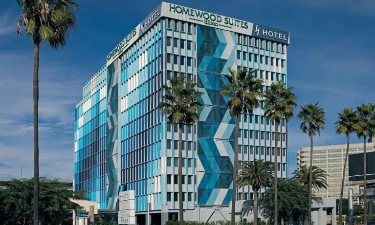 Hotel exterior at Homewood Suites By Hilton LAX Airport.