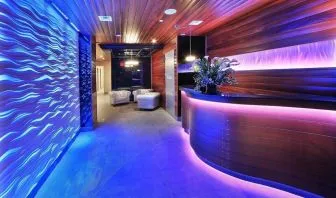 Hotel reception at Aura Hotel Brooklyn.