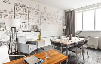 Professional meeting room and workspace at Nu Hotel - Brooklyn.